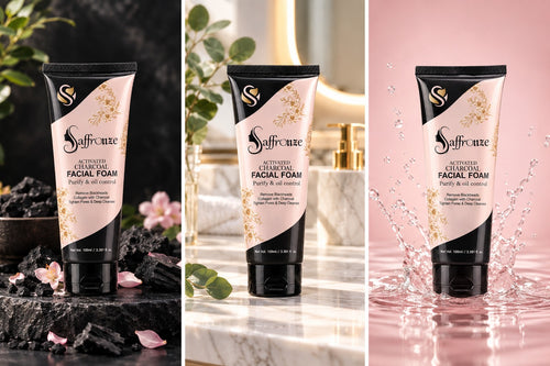 Saffronze Activated Charcoal Facial Foam product showcase
